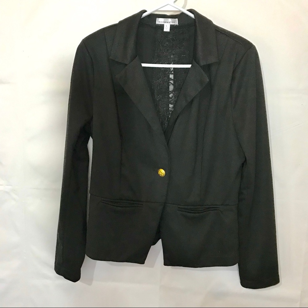 Roommates Black Jacket Lace Back Size Large